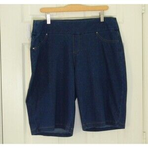 Zac & Rachel Denim Stretch Pull-on Bermuda Shorts Medium Wash 1X NWT